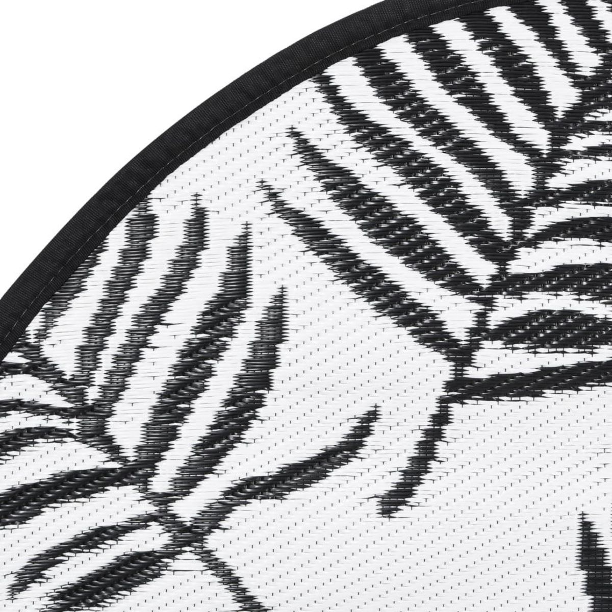 VIDAXL Tapis d'exterieur ARAKIL blanc et noir Ø200 cm PP