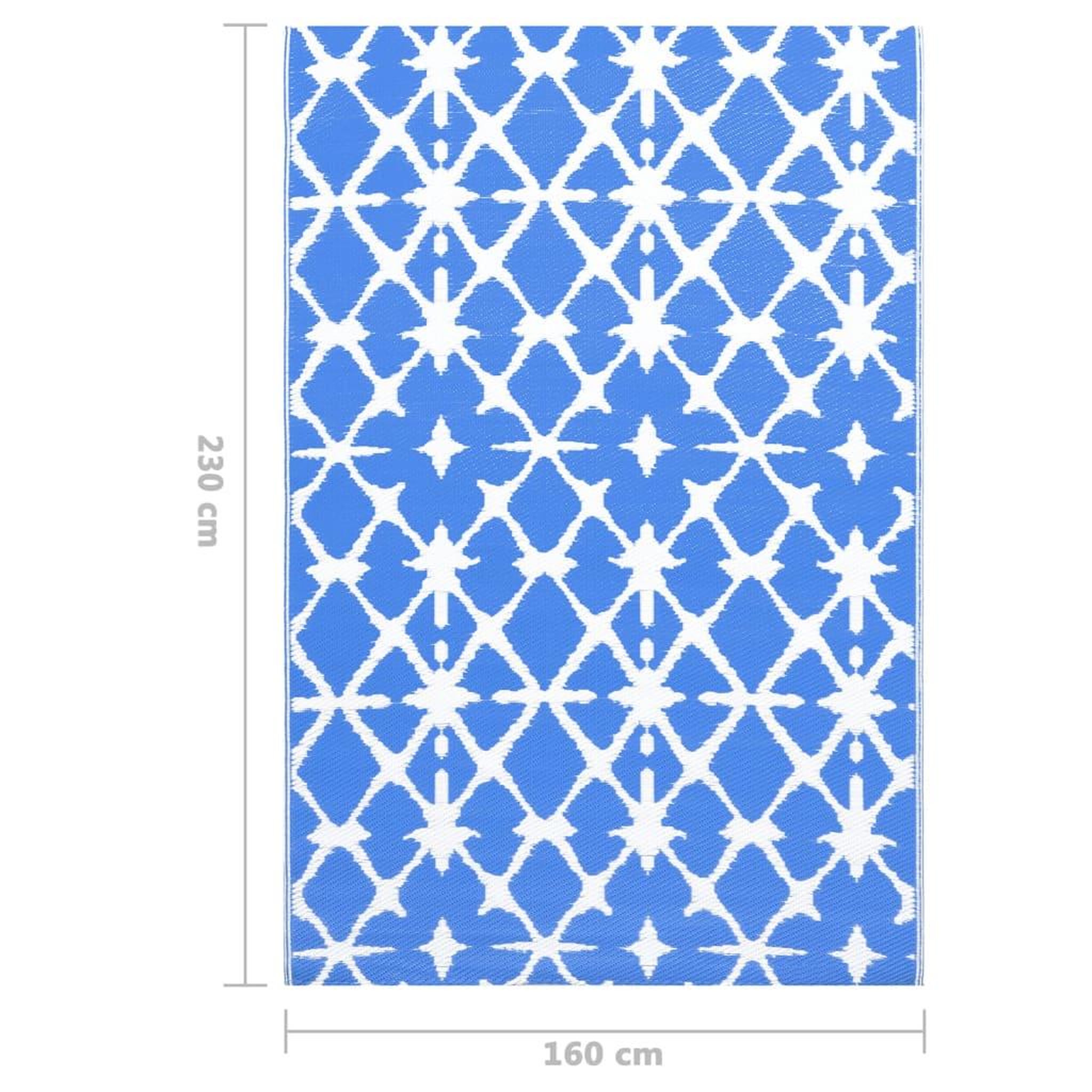 Voir la diapositive 6 : VIDAXL Tapis d'exterieur ARAKIL bleu et blanc 160x230 cm PP