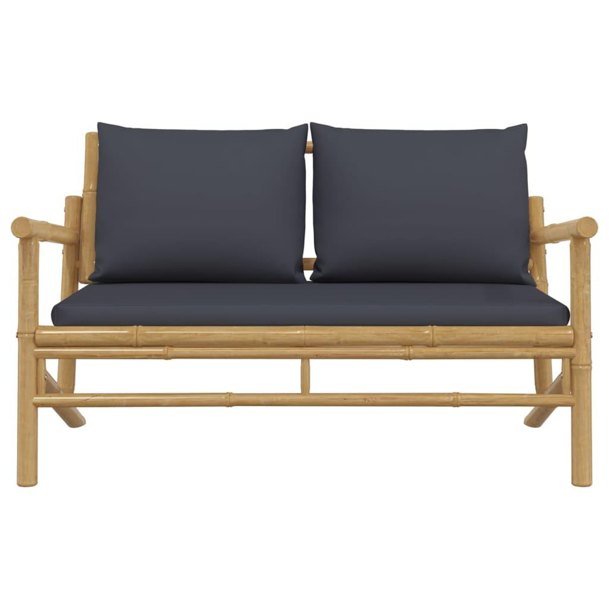 Voir la diapositive 3 : VIDAXL Banc de jardin avec coussins gris fonce bambou