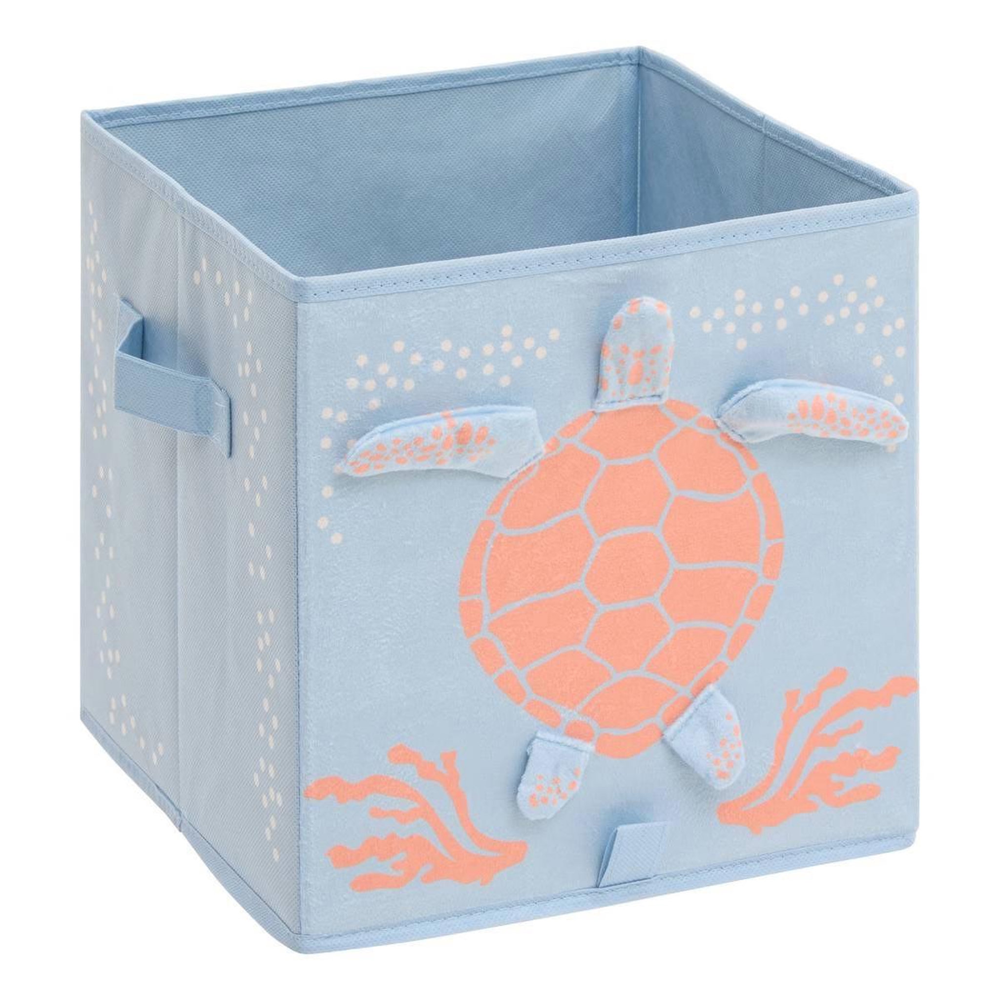 Atmosphera Kids Boîte de rangement en velours  mer  29x29cm bleu