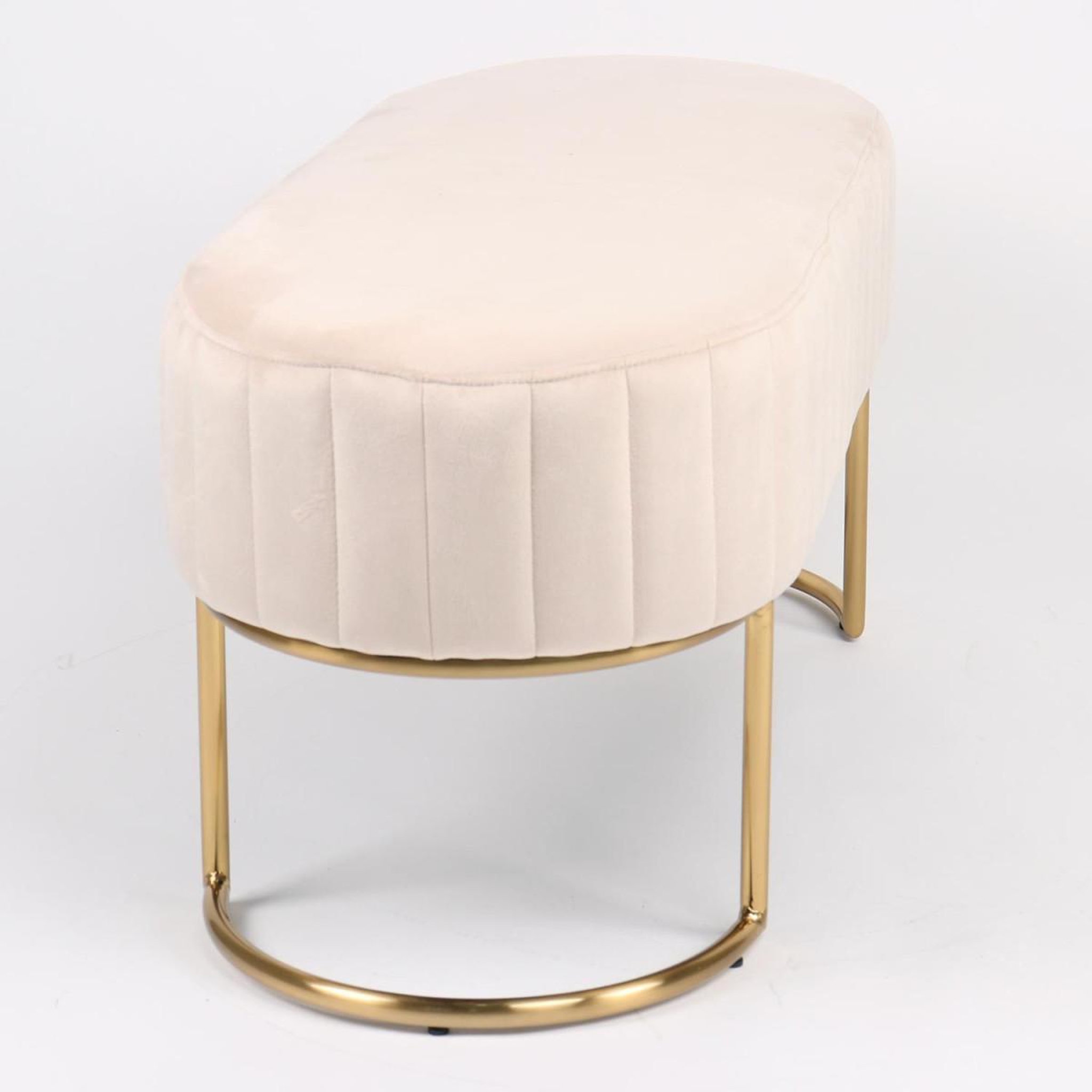 Voir la diapositive 4 : Paris Prix Banquette en velours  philomène  100cm beige
