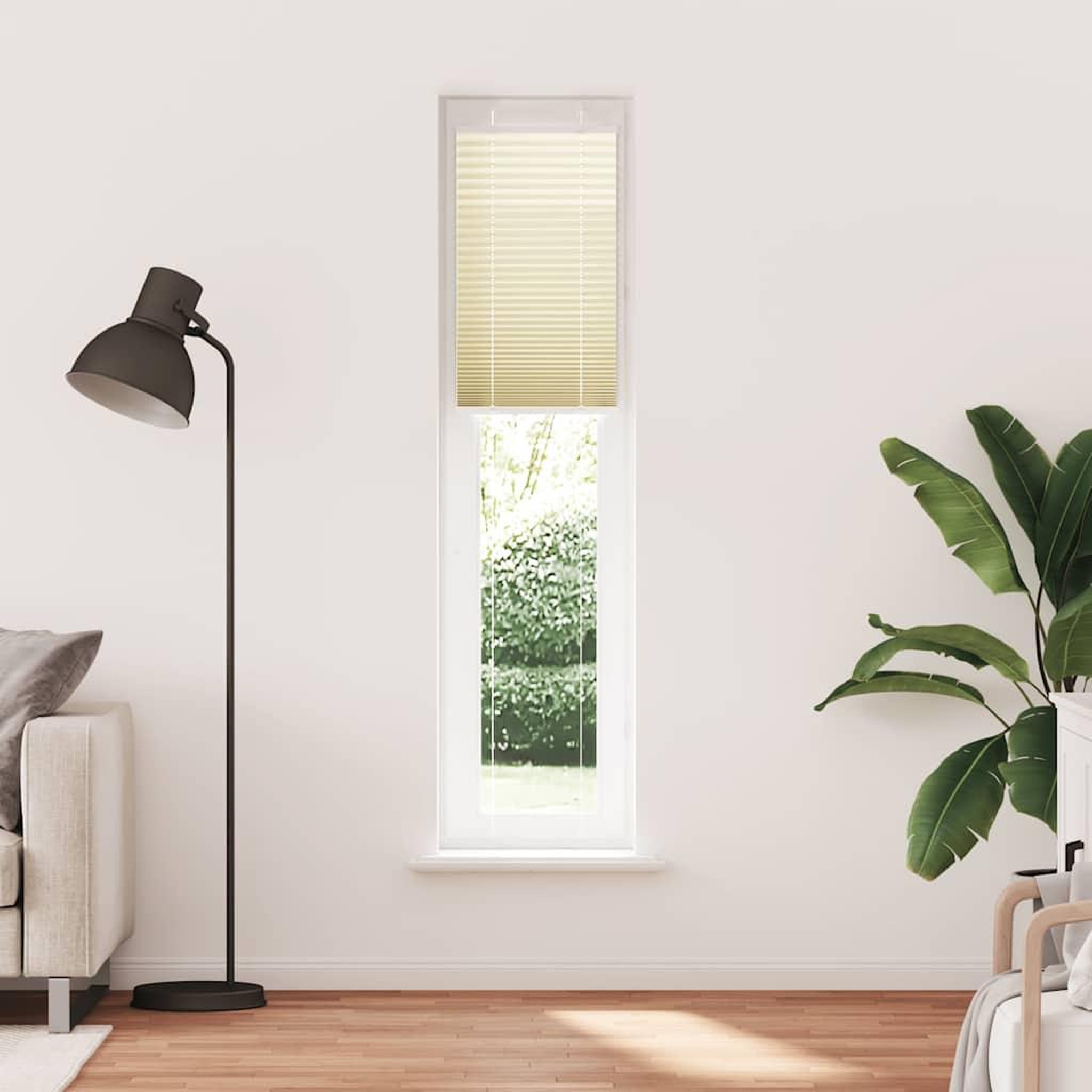 Voir la diapositive 2 : VIDAXL Store plisse creme 40x200 cm largeur du tissu 39,4 cm polyester