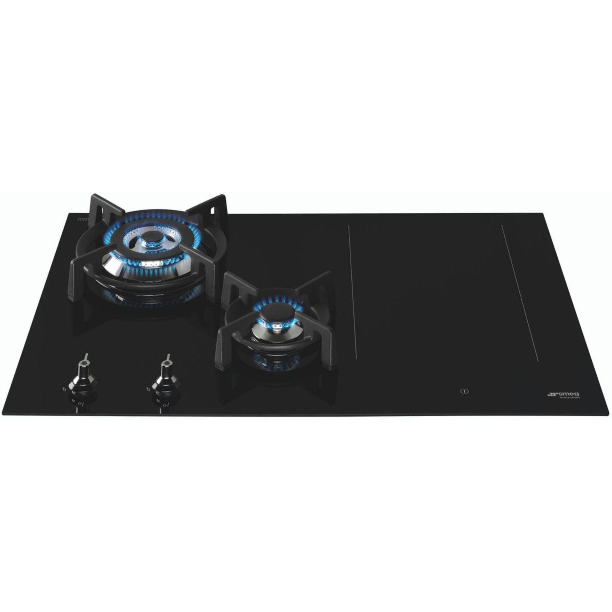 Voir la diapositive 3 : SMEG Plaque mixte induction gaz PM3743D