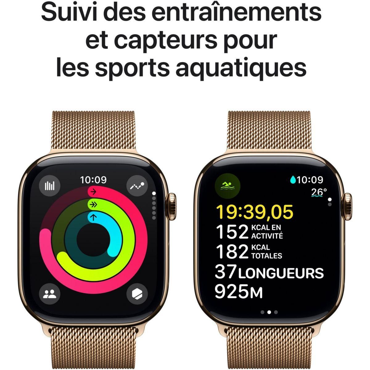APPLE Montre connectée Serie 10 46mm Titane Or S/M Cellular