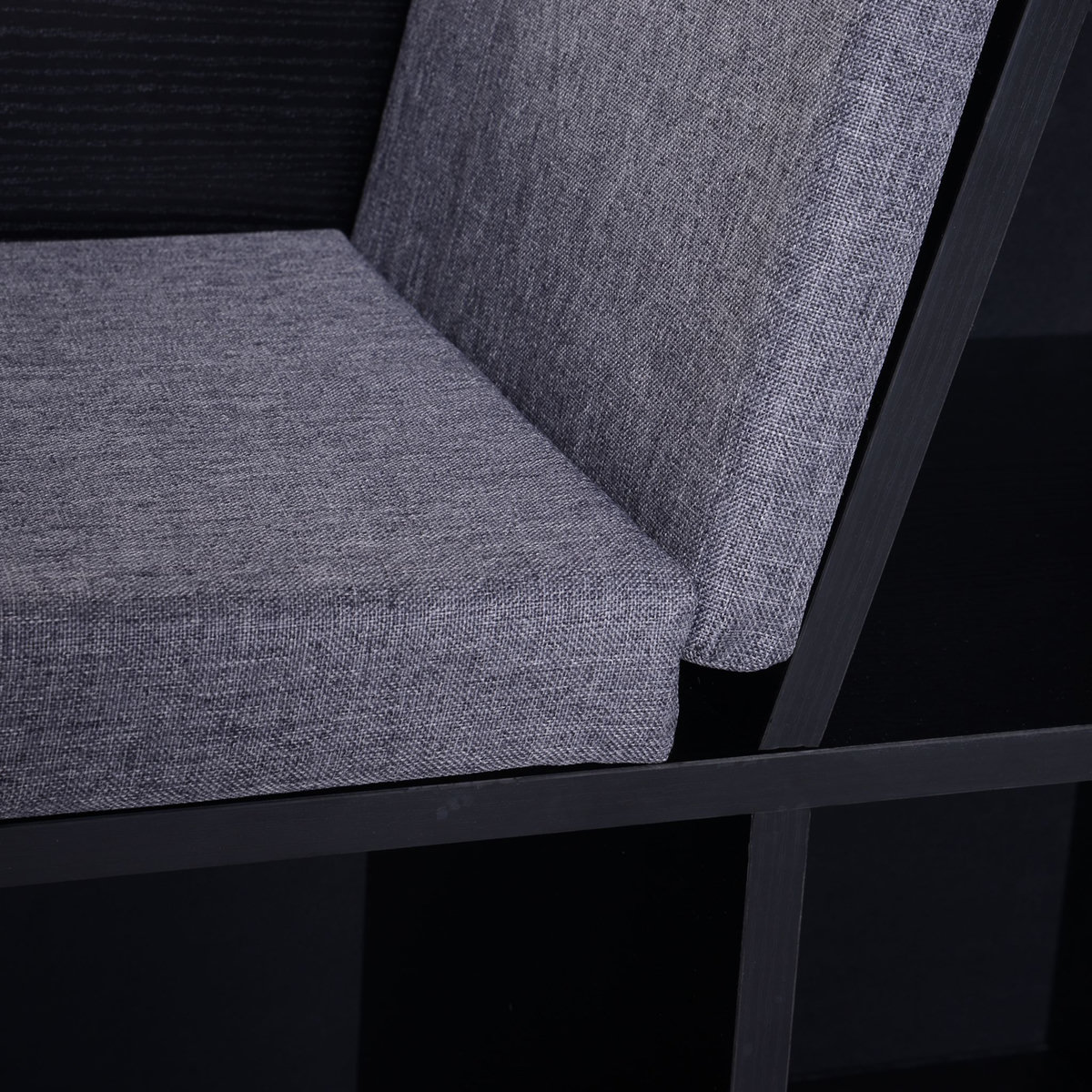 HOMCOM Bibliothèque banc 2 en 1 design contemporain 6 casiers 3 coussins fournis 102L x 30l x 61H cm noir gris