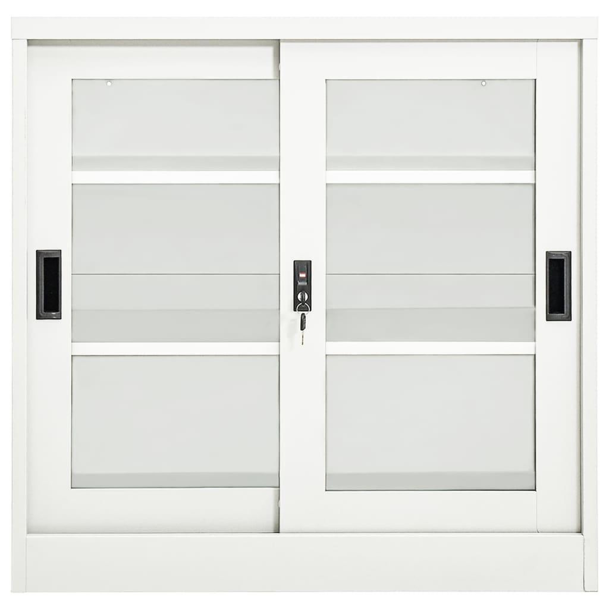 Voir la diapositive 2 : VIDAXL Armoire a portes coulissantes Blanc 90x40x90 cm Acier