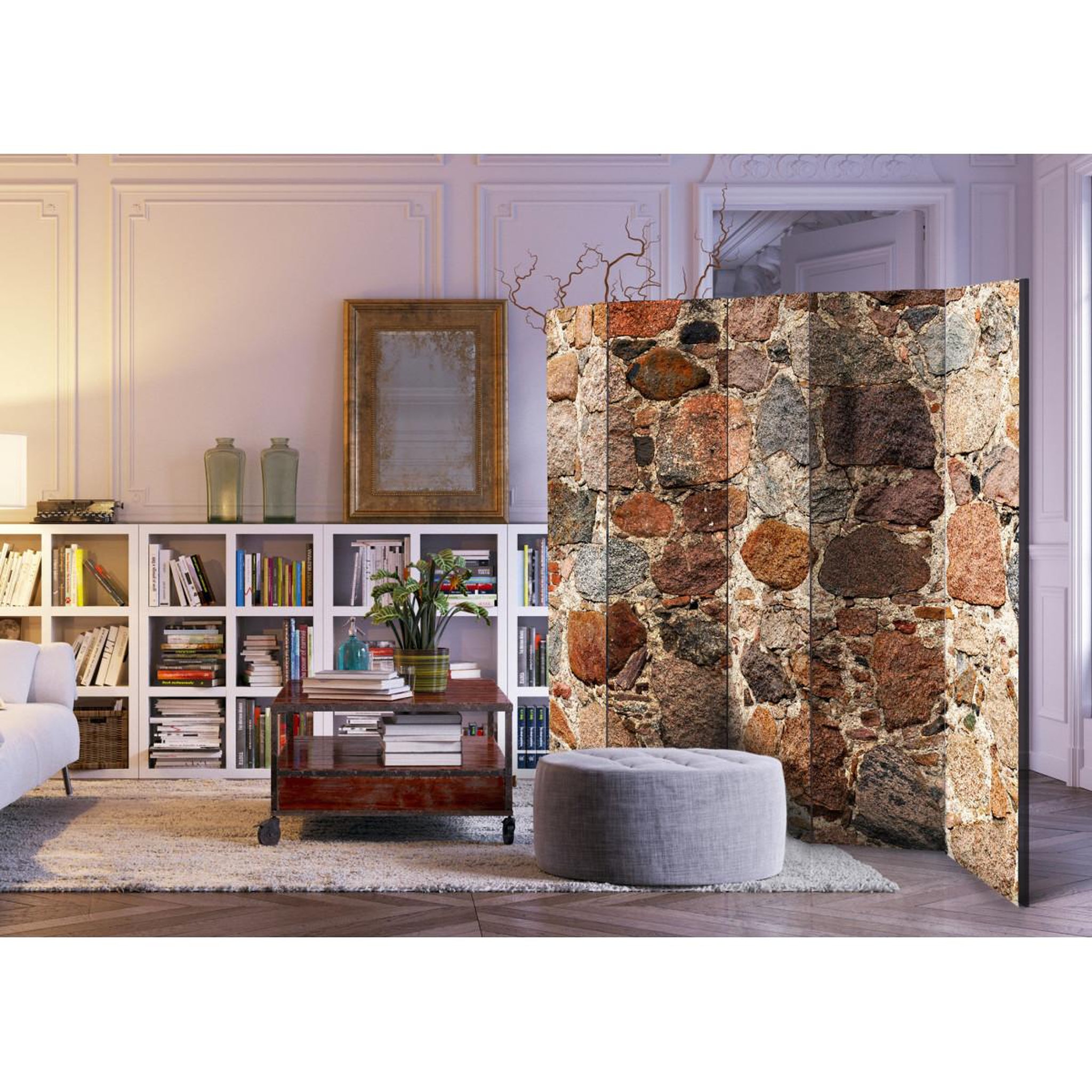 Voir la diapositive 2 : Paris Prix Paravent 5 volets  stony artistry  172x225cm