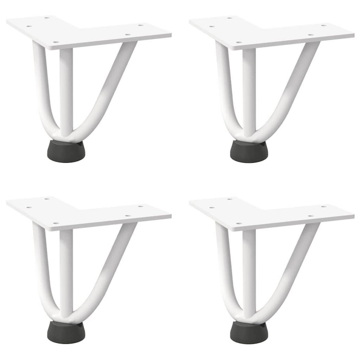 VIDAXL Pieds de table en forme d'epingle a cheveux 4 pcs blanc 10 cm