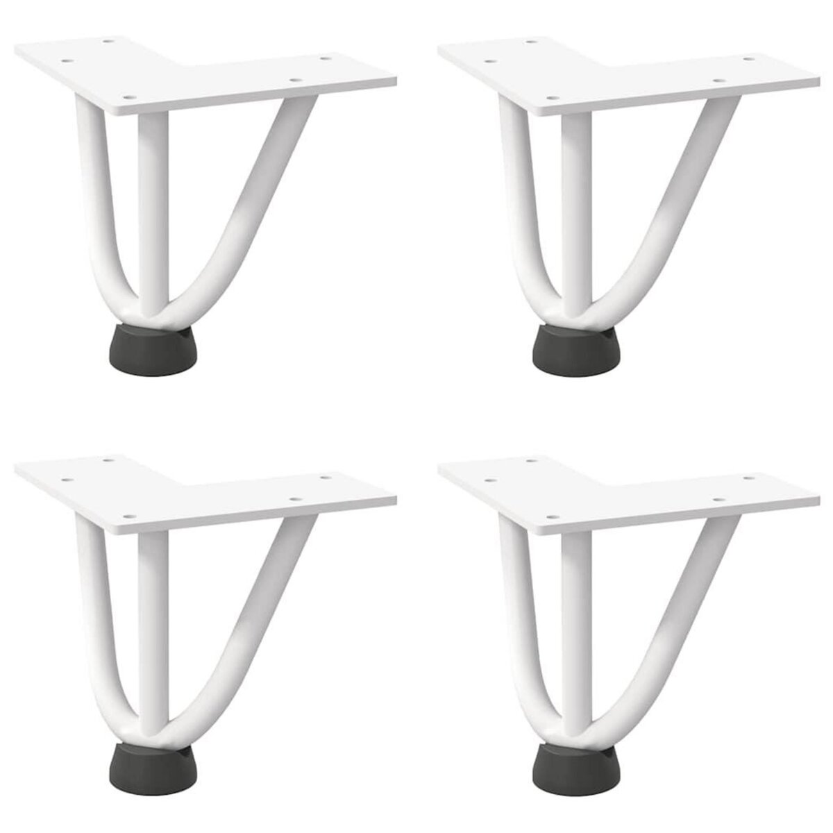 VIDAXL Pieds de table en forme d'epingle a cheveux 4 pcs blanc 10 cm