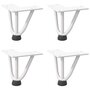 Voir la diapositive 2 : VIDAXL Pieds de table en forme d'epingle a cheveux 4 pcs blanc 10 cm