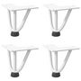 Voir la diapositive 2 : VIDAXL Pieds de table en forme d'epingle a cheveux 4 pcs blanc 10 cm