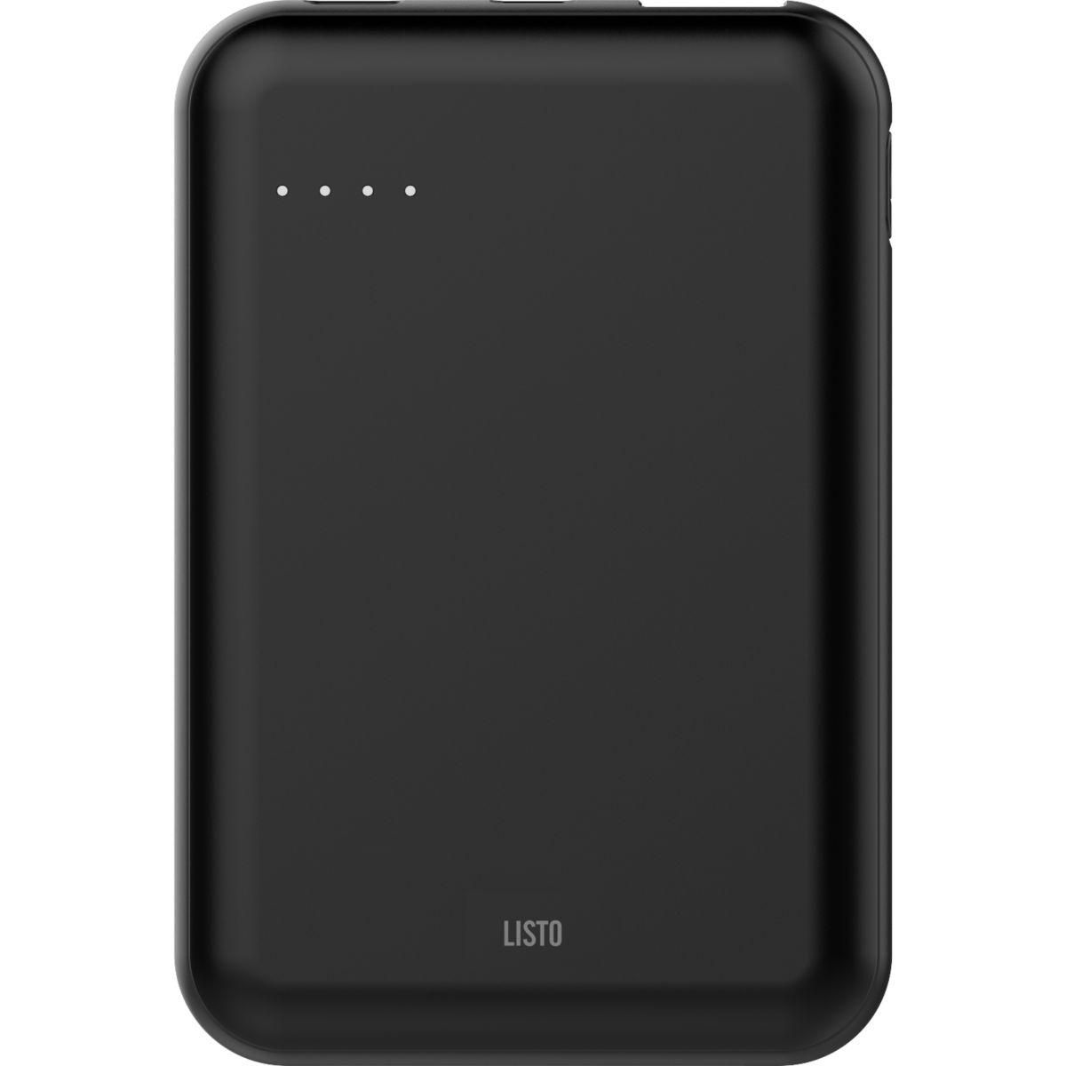 Listo Batterie externe 5000 mAh USB C noir