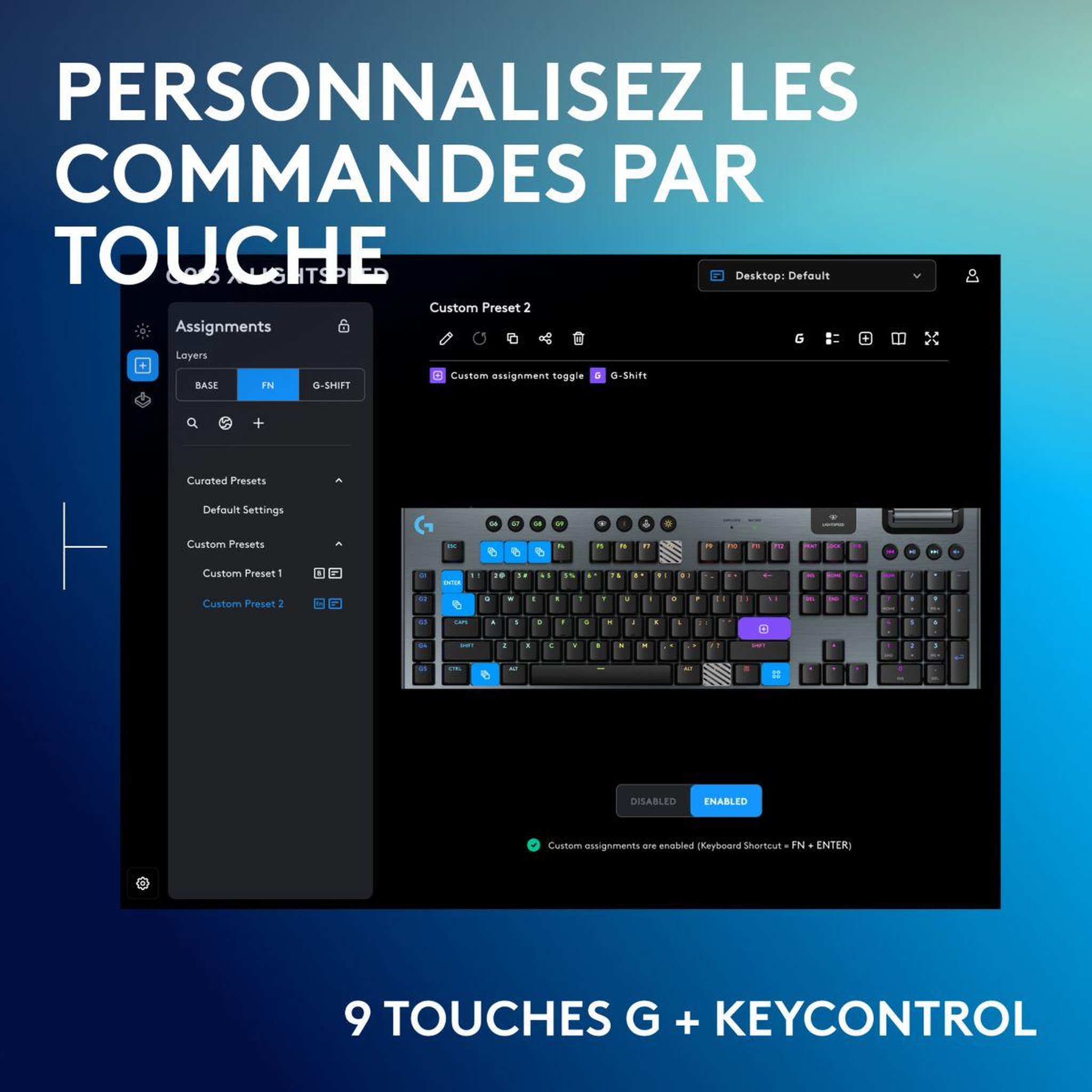 Voir la diapositive 4 : Logitech Clavier gamer sans fil g915 x lightspeed tactile noir