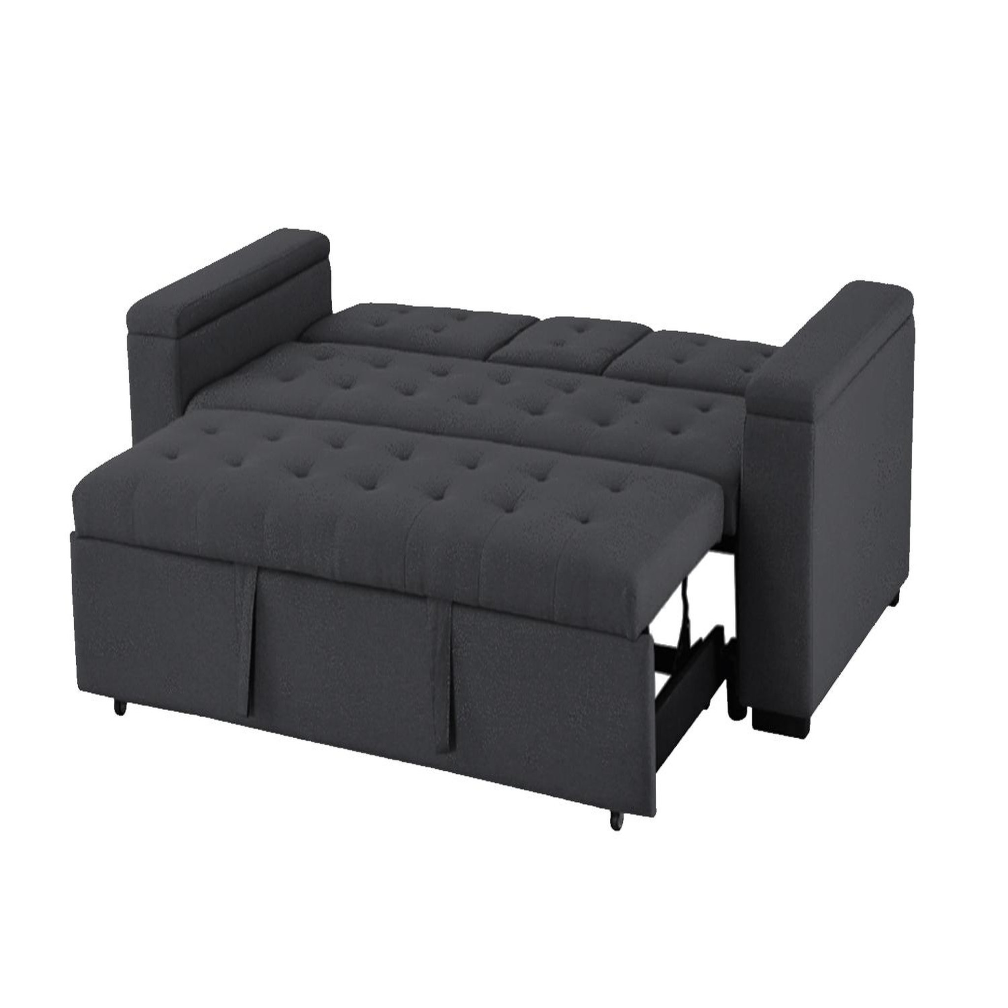 Voir la diapositive 6 : CONCEPT USINE Canapé convertible 3 places en tissu gris foncé noho