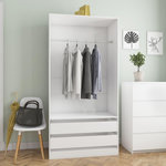 VIDAXL Garde-robe Blanc brillant 100x50x200 cm Bois d'ingenierie