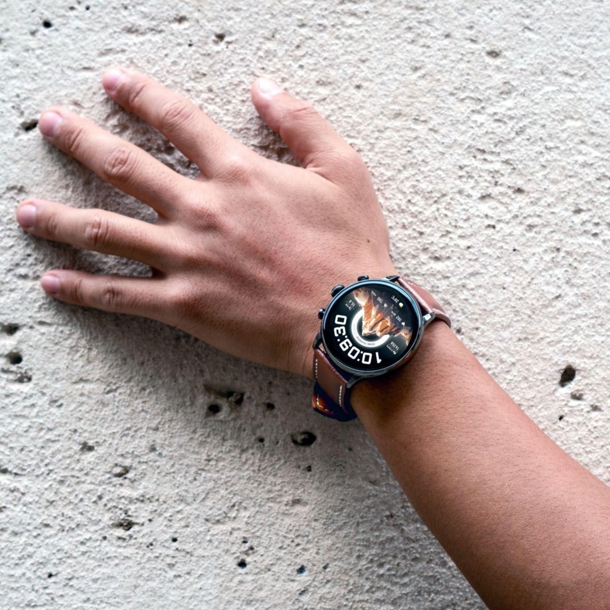 Echo Montre connectée Rainbow Voyager Noir Silicone+MarronCuir