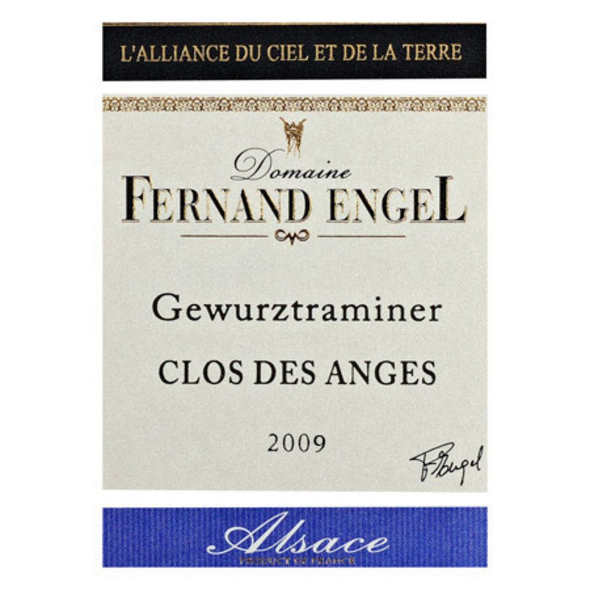 Domaine Fernand Engel Alsace Gewurztraminer  Clos des Anges Blanc 2009