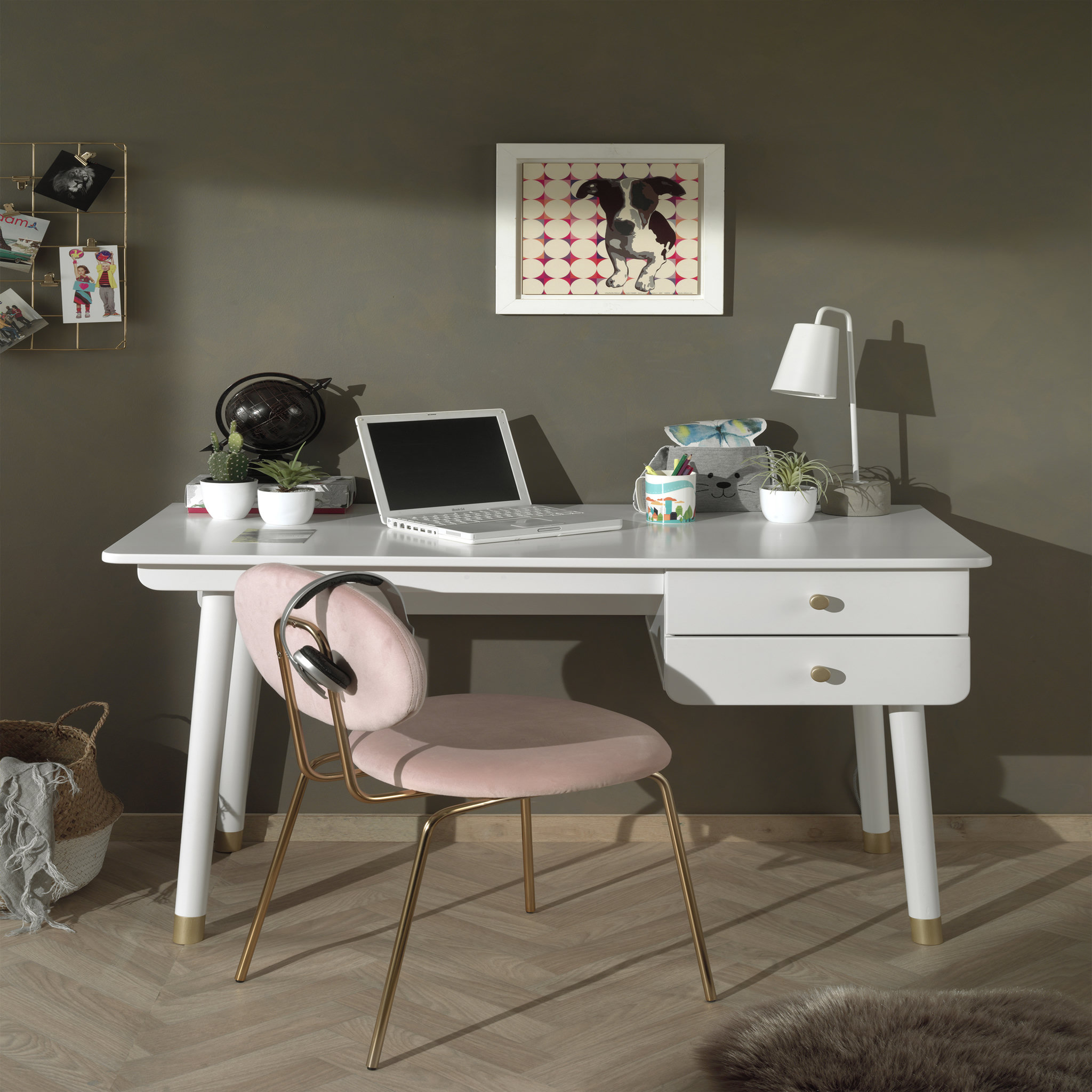 Bureau 2 tiroirs L125cm EMMY