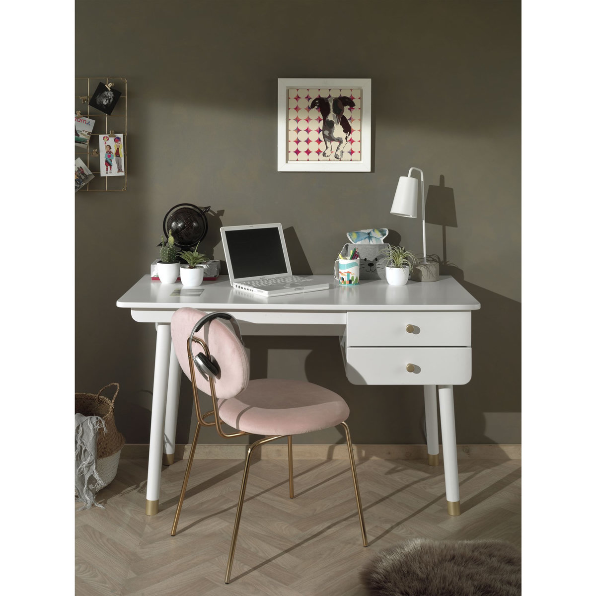 Bureau 2 tiroirs L125cm EMMY