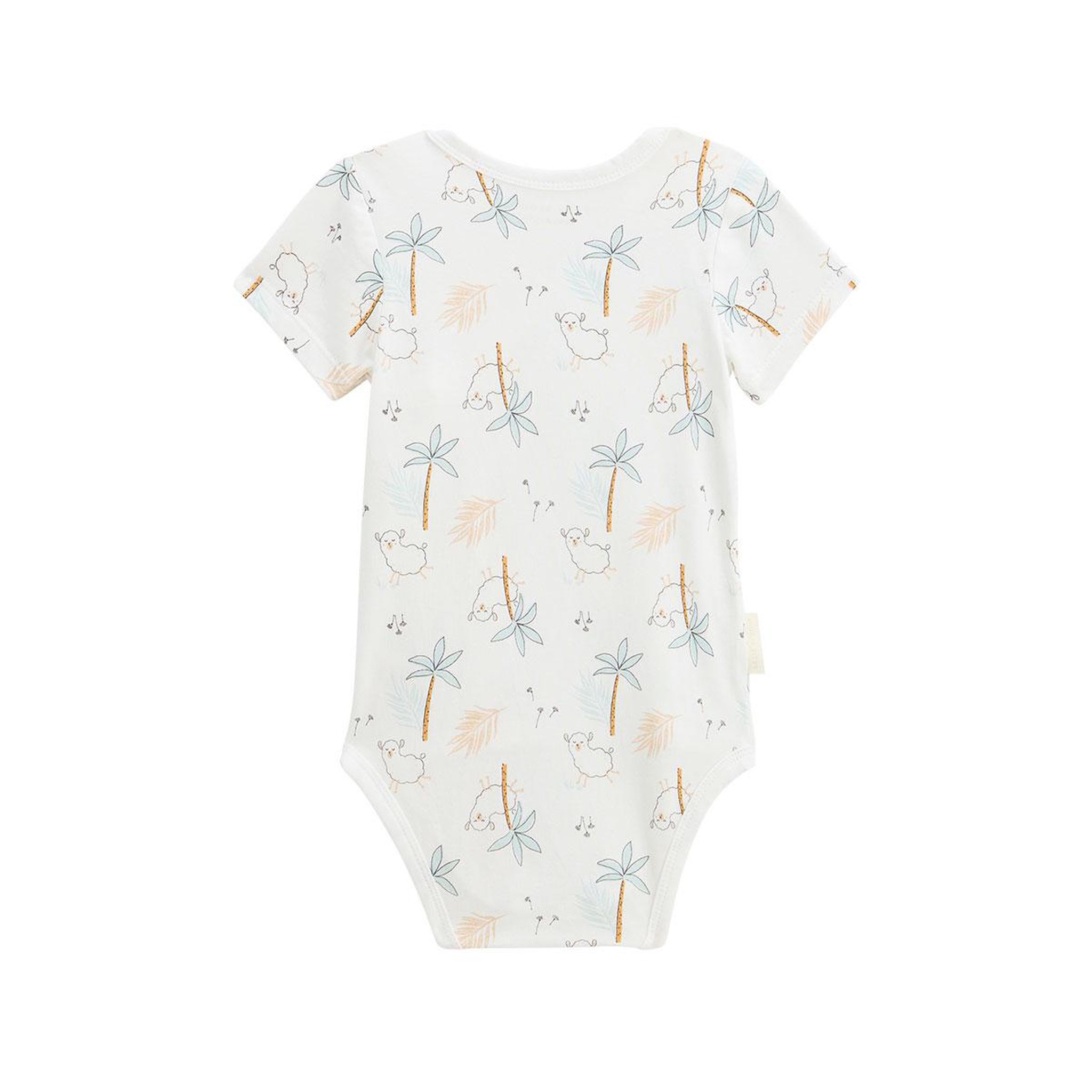 Voir la diapositive 3 : Petit Béguin Lot de 2 bodies bébé manches courtes ouverture croisée noisette