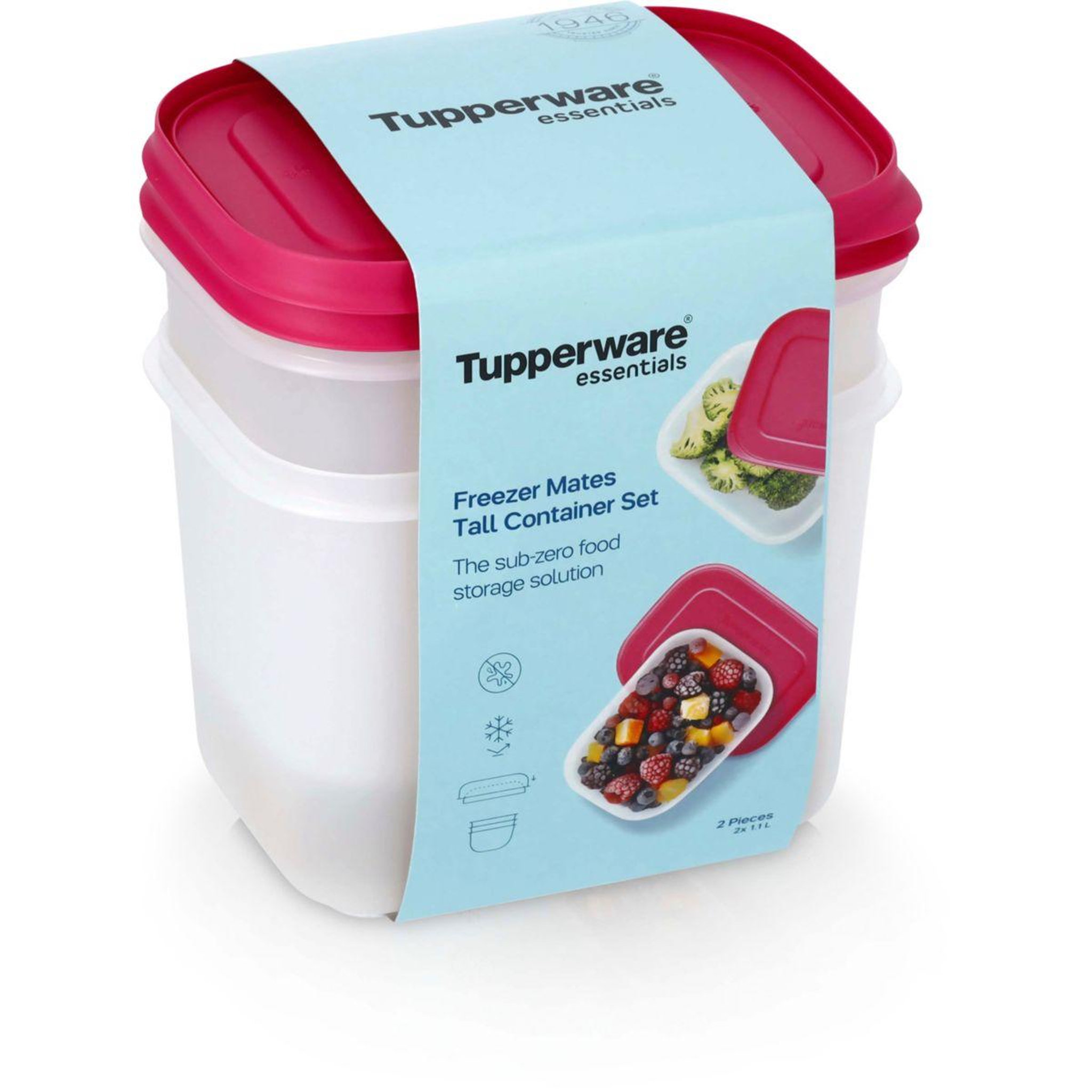 Voir la diapositive 2 : TUPPERWARE Boîte hermétique Freezer Mates Tall Container Set