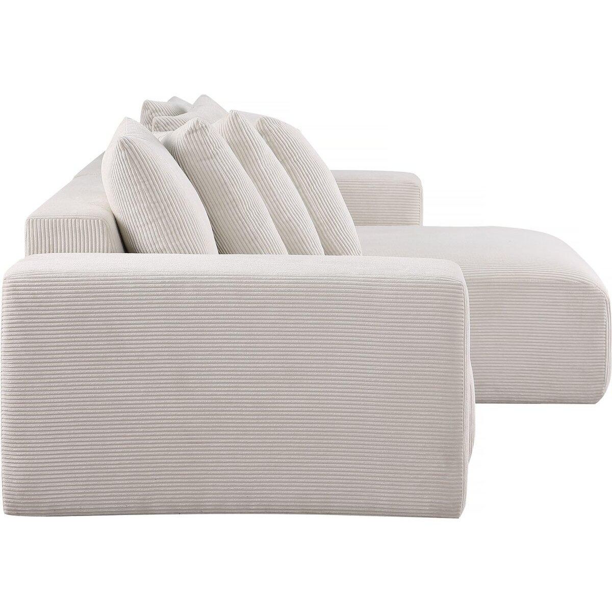 Habitat et Jardin Canapé d'angle en velours côtelé  Rivoli  - 312 x 176 x 49 cm - Beige