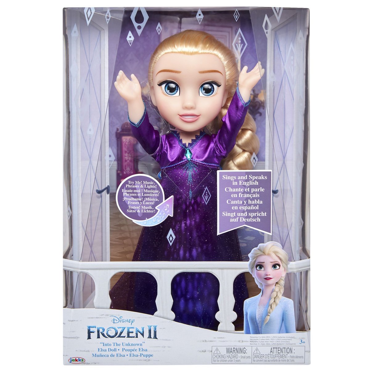 JAKKS PACIFIC Poupée interactive Elsa qui chante et parle 38 cm - La reine des neiges 2