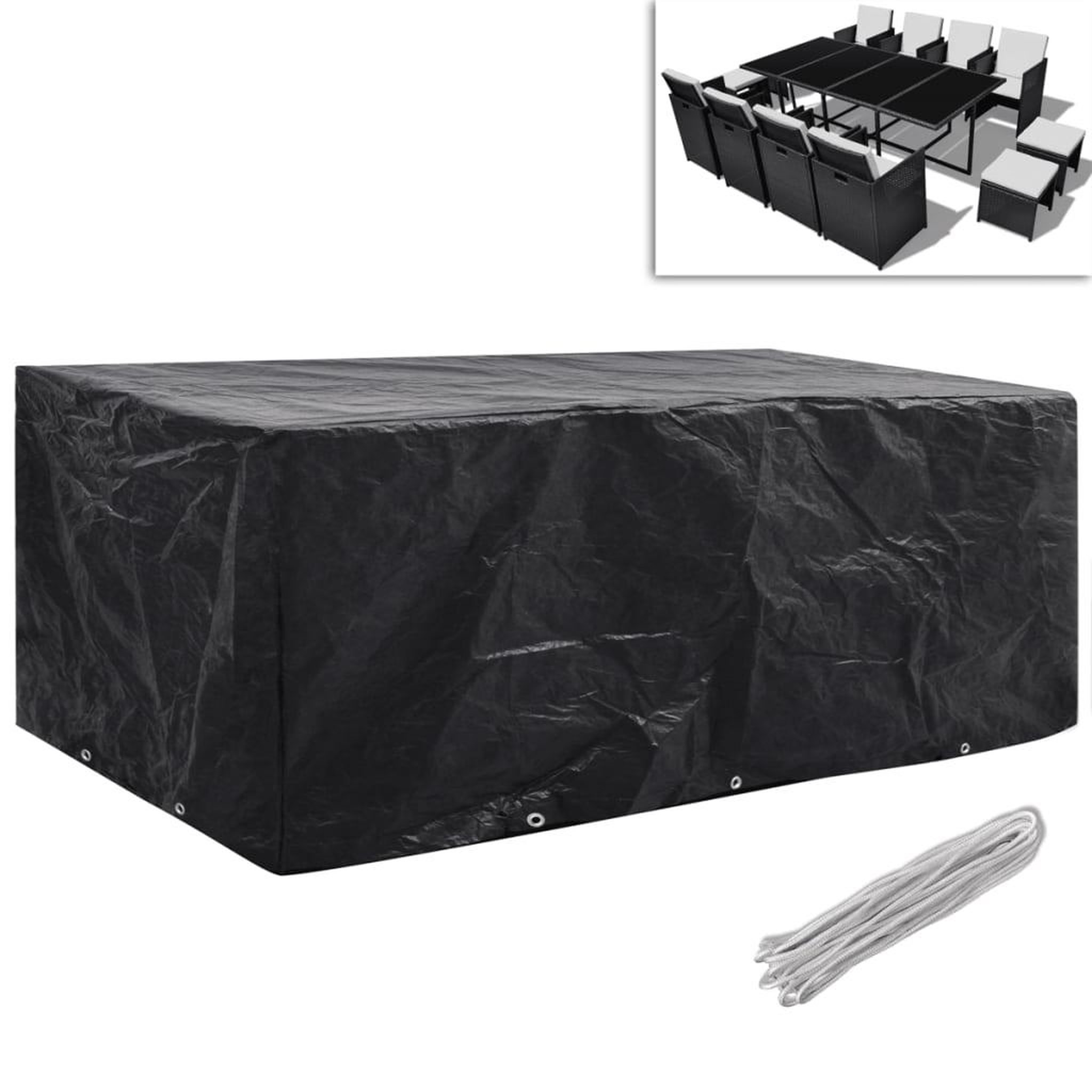 Voir la diapositive 2 : VIDAXL Housses de salon de jardin 2 pcs Rotin 10 œillets 229 x 113 cm