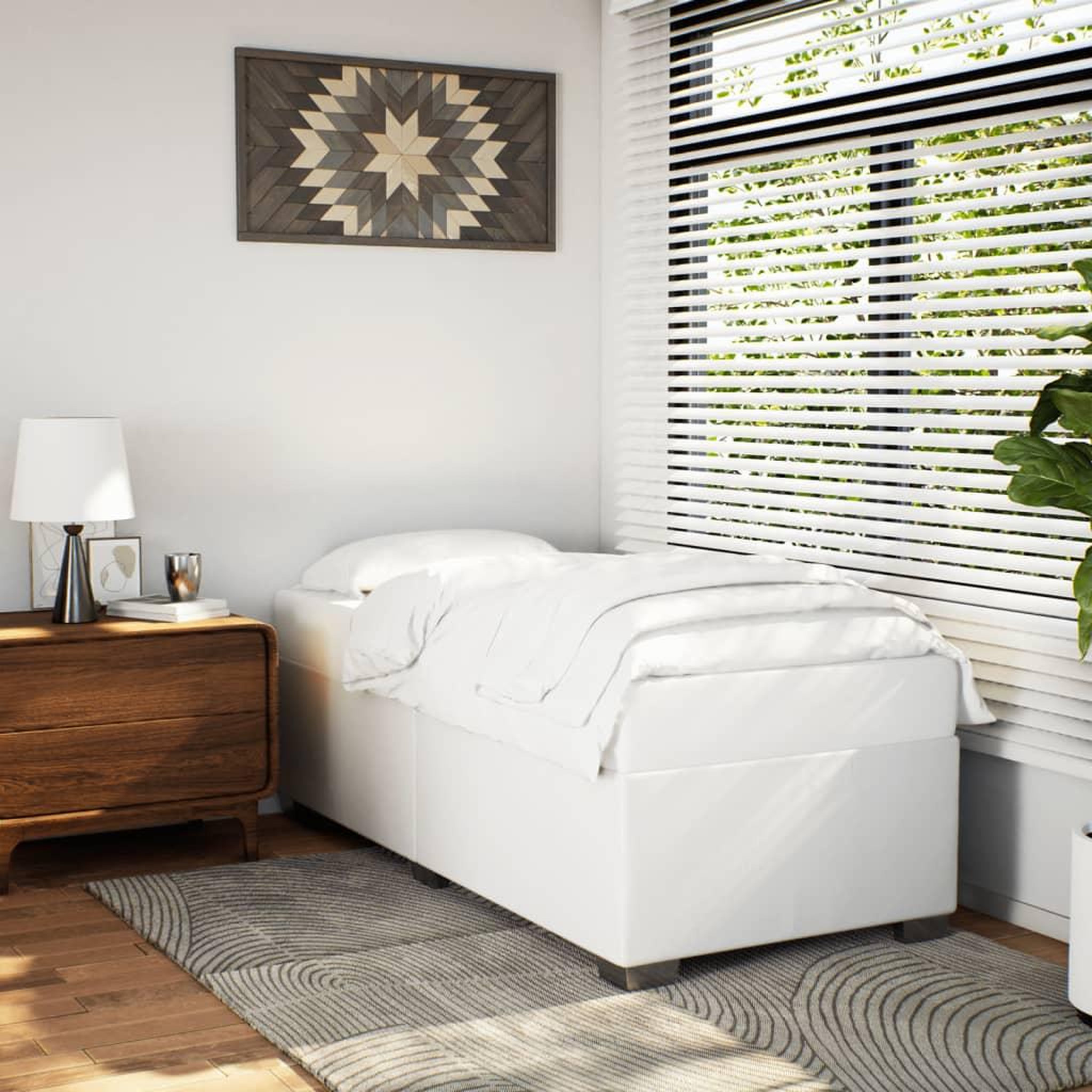 VIDAXL Cadre de lit sans matelas blanc 100x200 cm similicuir