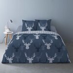 Dourev Housse de couette 240x220 + 2 taies flanelle 100% coton