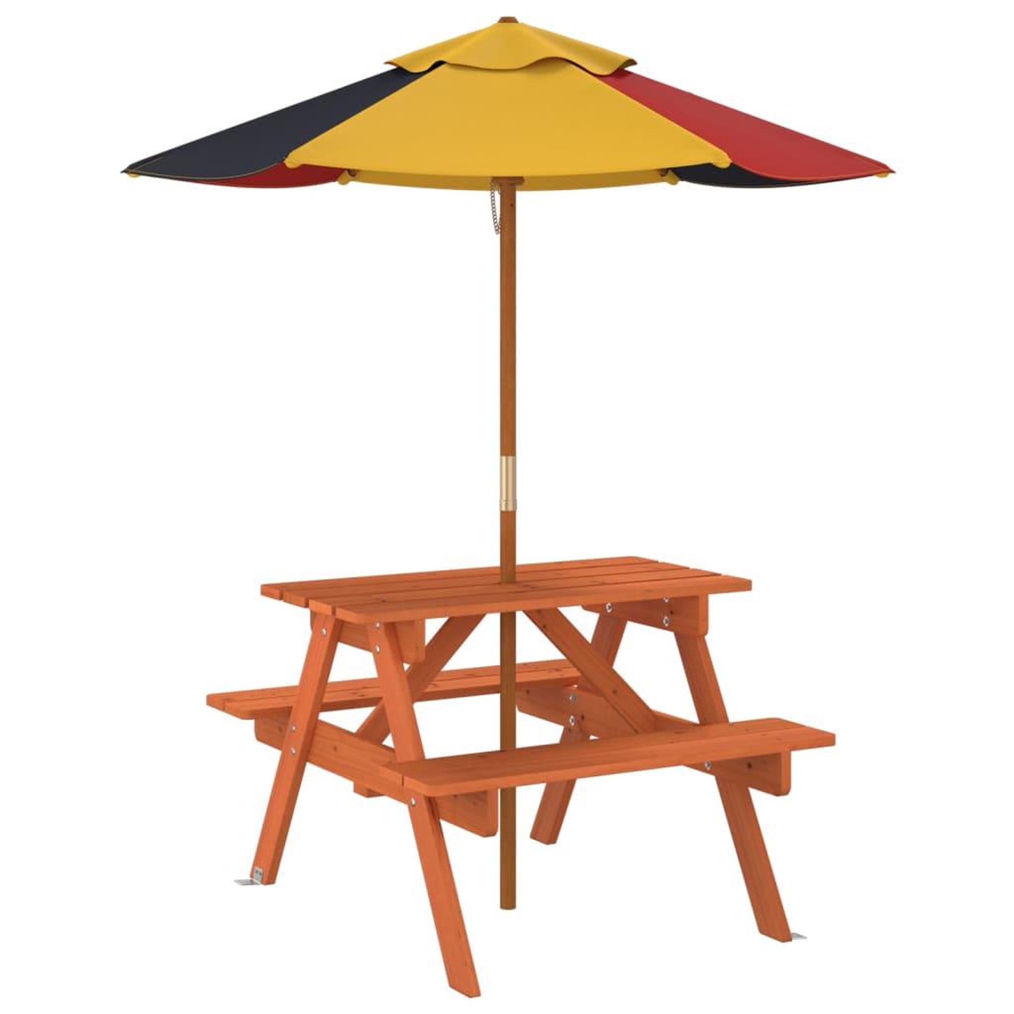 Voir la diapositive 5 : VIDAXL Table de pique-nique pour 4 enfants avec parasol bois de sapin