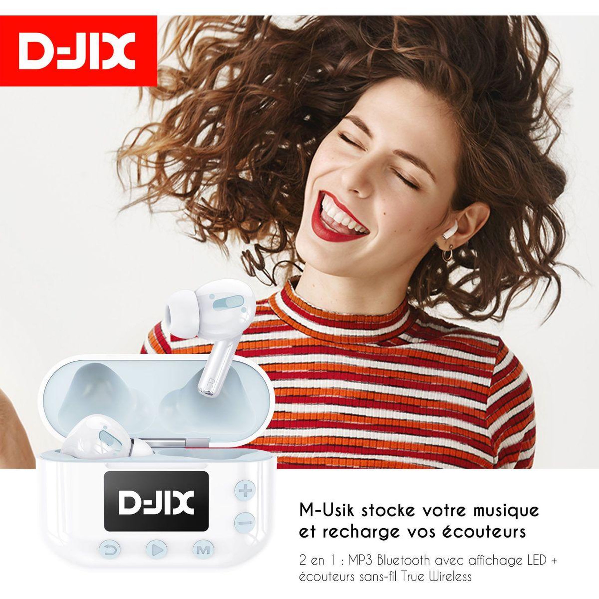 Voir la diapositive 5 : D-JIX Ecouteurs M-USIK Player 8Go with TWS earbuds