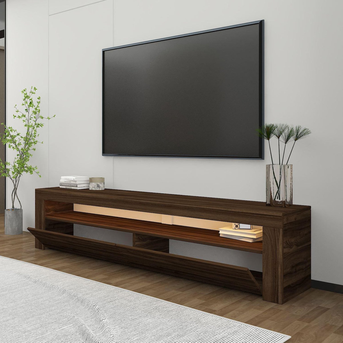 Habitat et Jardin Meuble TV en bois  Bati  - 150 x 36 x 46 cm - Marron