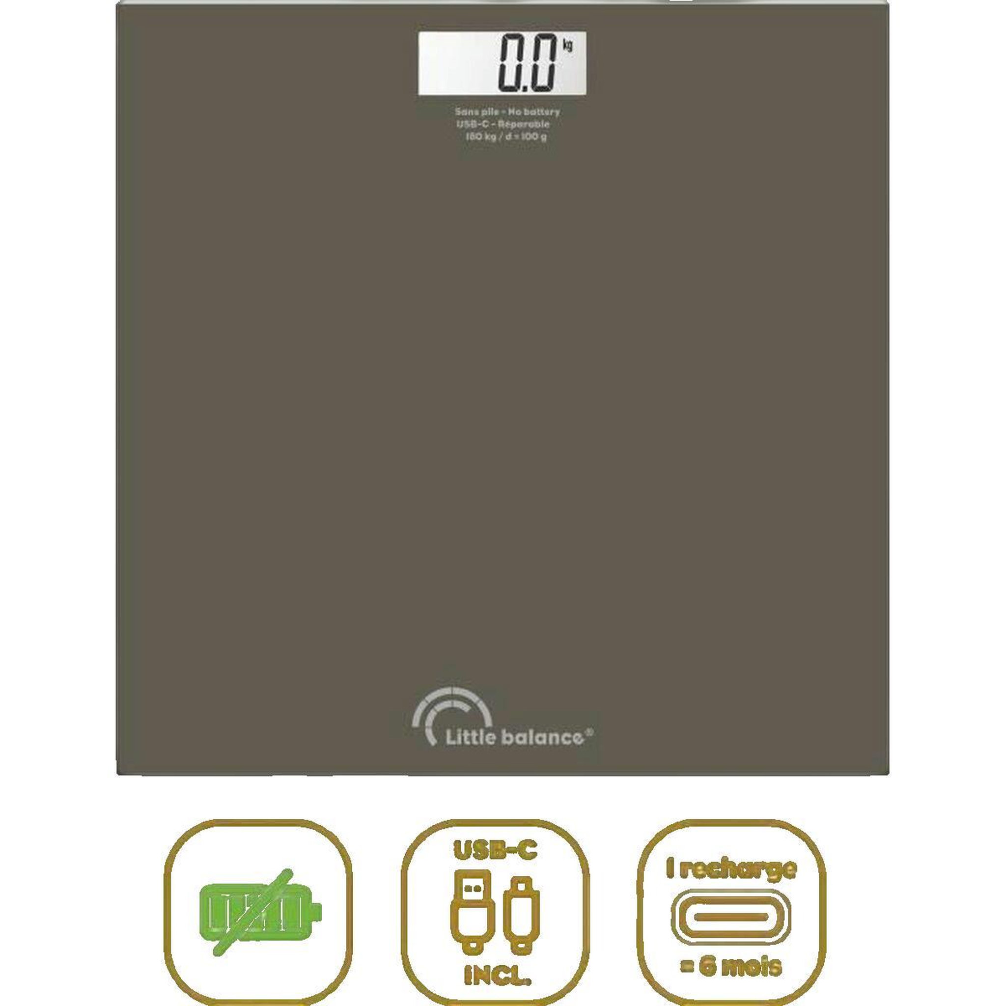 LITTLE BALANCE Pèse-personne Little Balance SB3 Tonka transparent rechargeable USB-C
