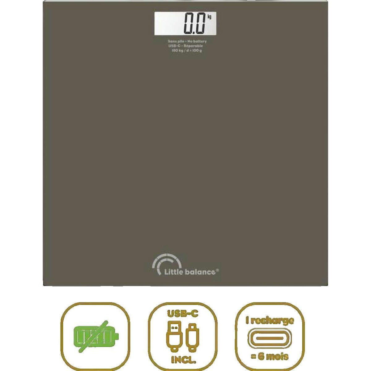 LITTLE BALANCE Pèse-personne Little Balance SB3 Tonka transparent rechargeable USB-C