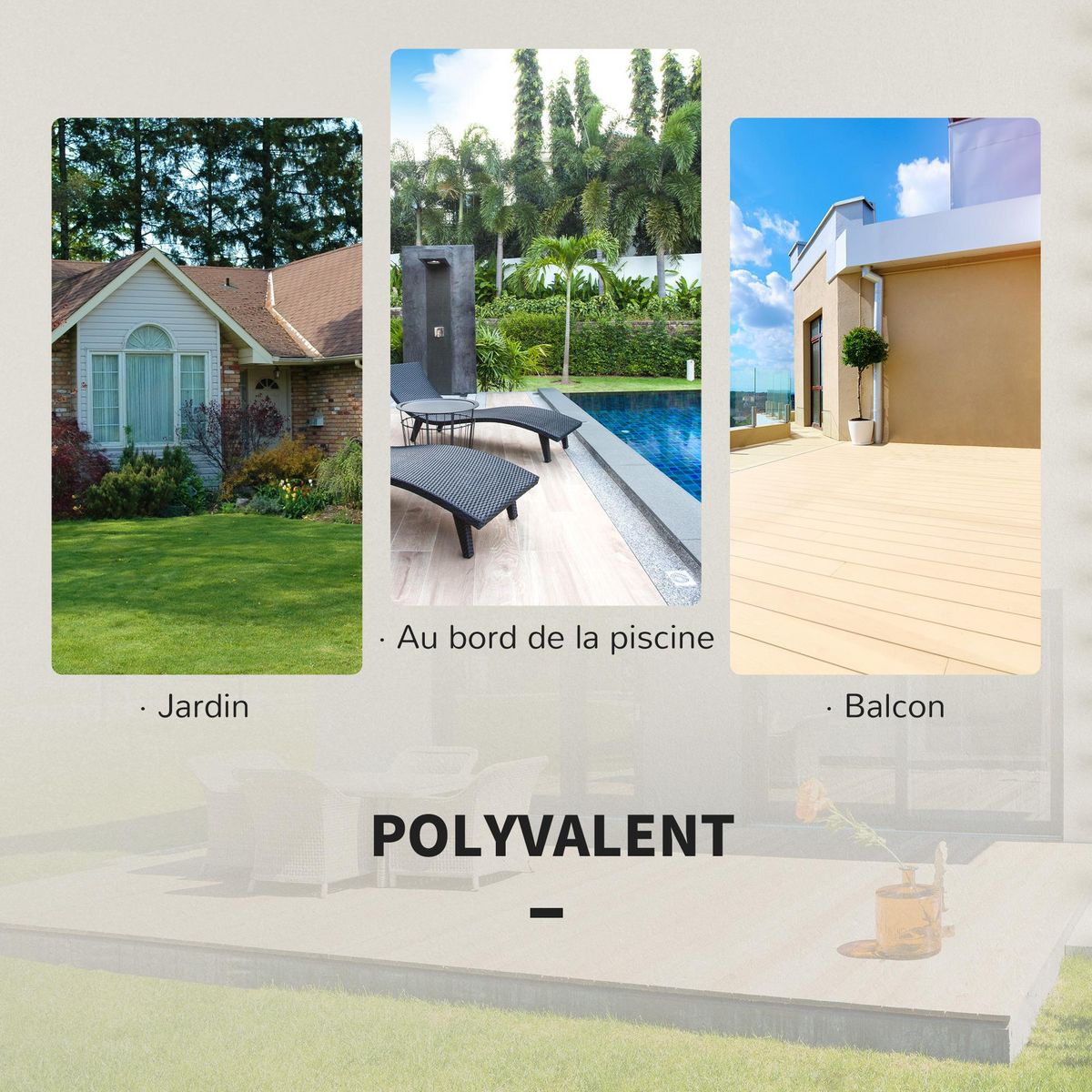 OUTSUNNY Ensemble meubles de jardin design table carré et chaises pliables résine tressée imitation rotin gris