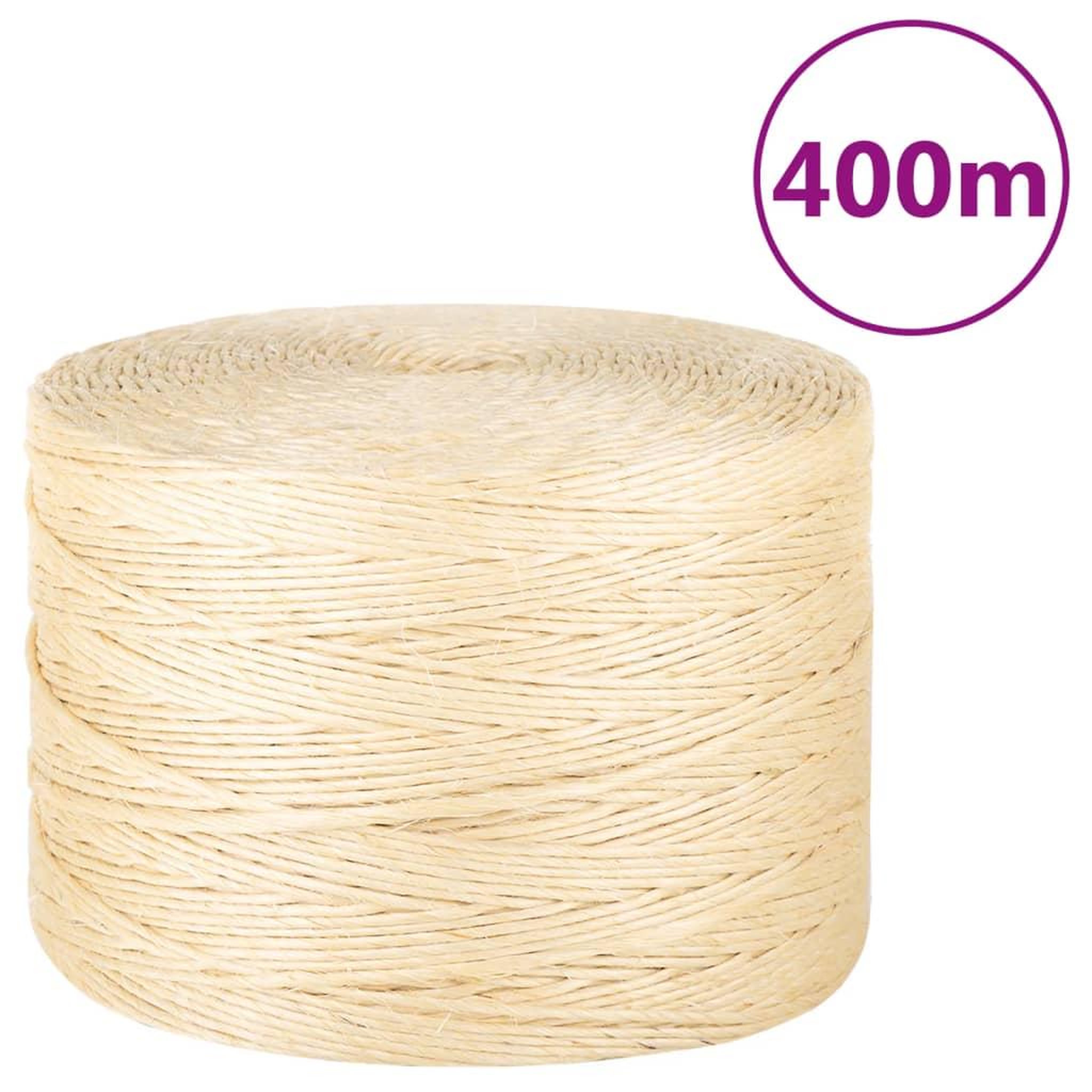 VIDAXL Corde 100 % sisal 3 mm 400 m