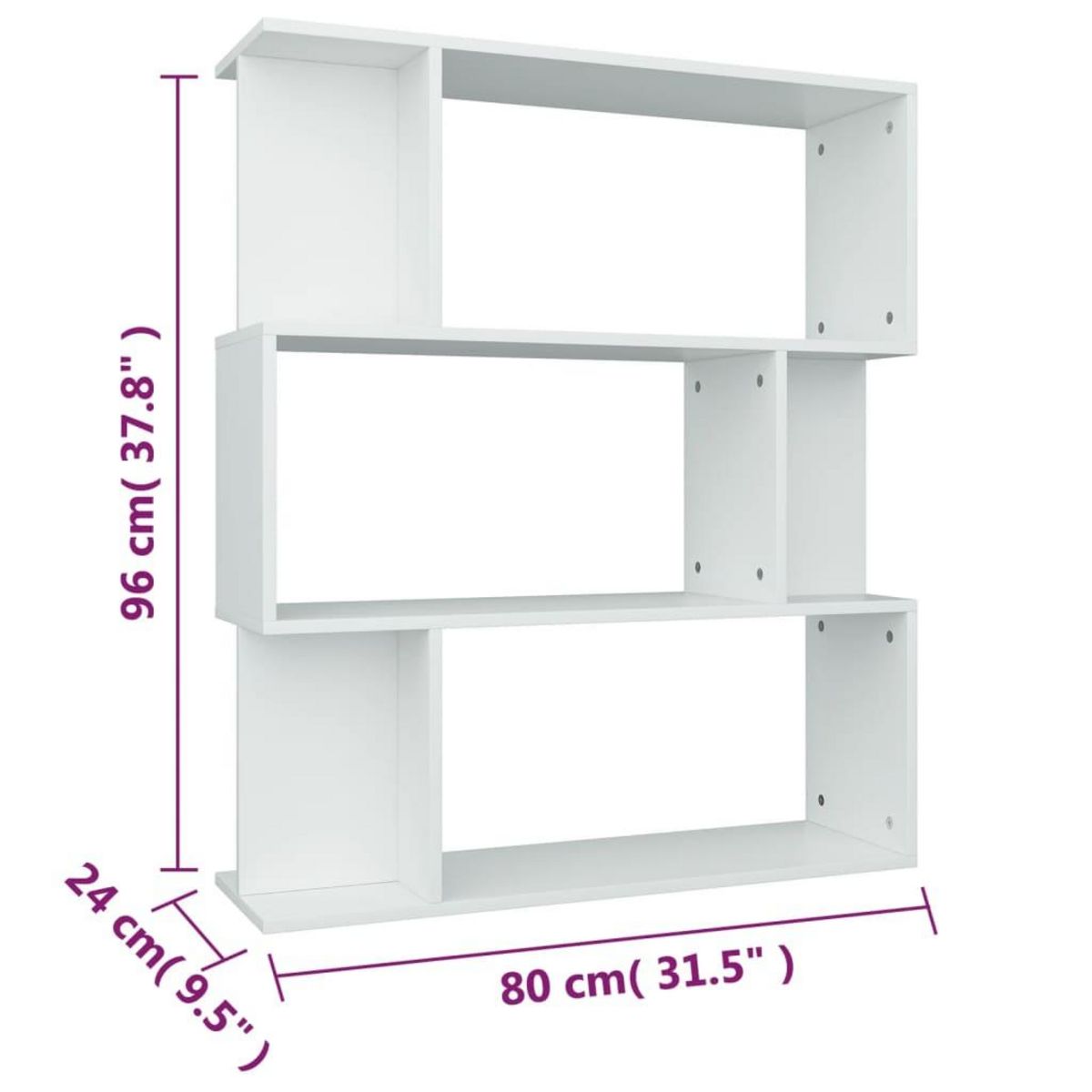 VIDAXL Bibliotheque/Cloison Blanc 80x24x96 cm Bois d'ingenierie
