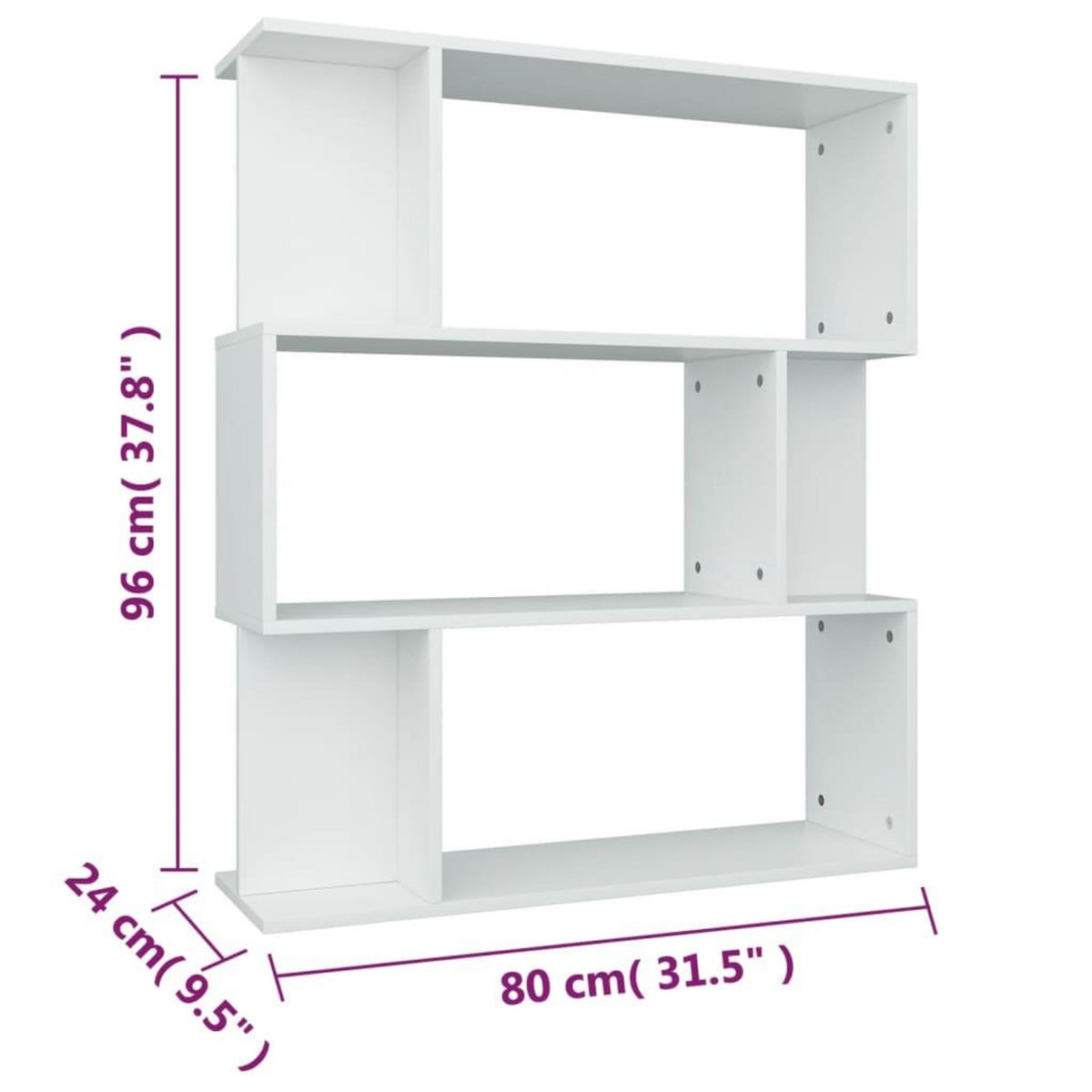 VIDAXL Bibliotheque/Cloison Blanc 80x24x96 cm Bois d'ingenierie
