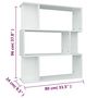 Voir la diapositive 6 : VIDAXL Bibliotheque/Cloison Blanc 80x24x96 cm Bois d'ingenierie
