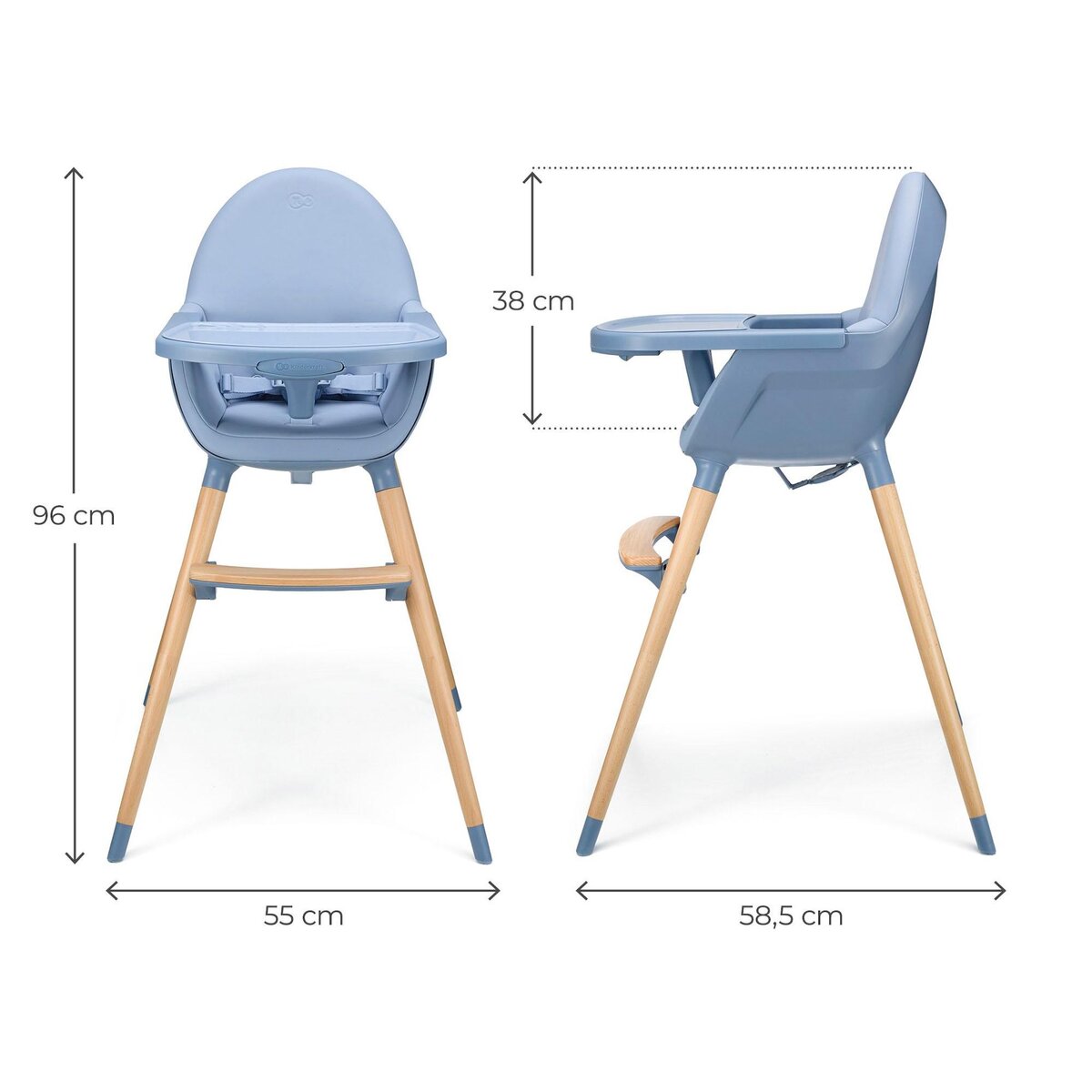 KINDERKRAFT Chaise haute 2en1 fini 2 pratique et confortable
