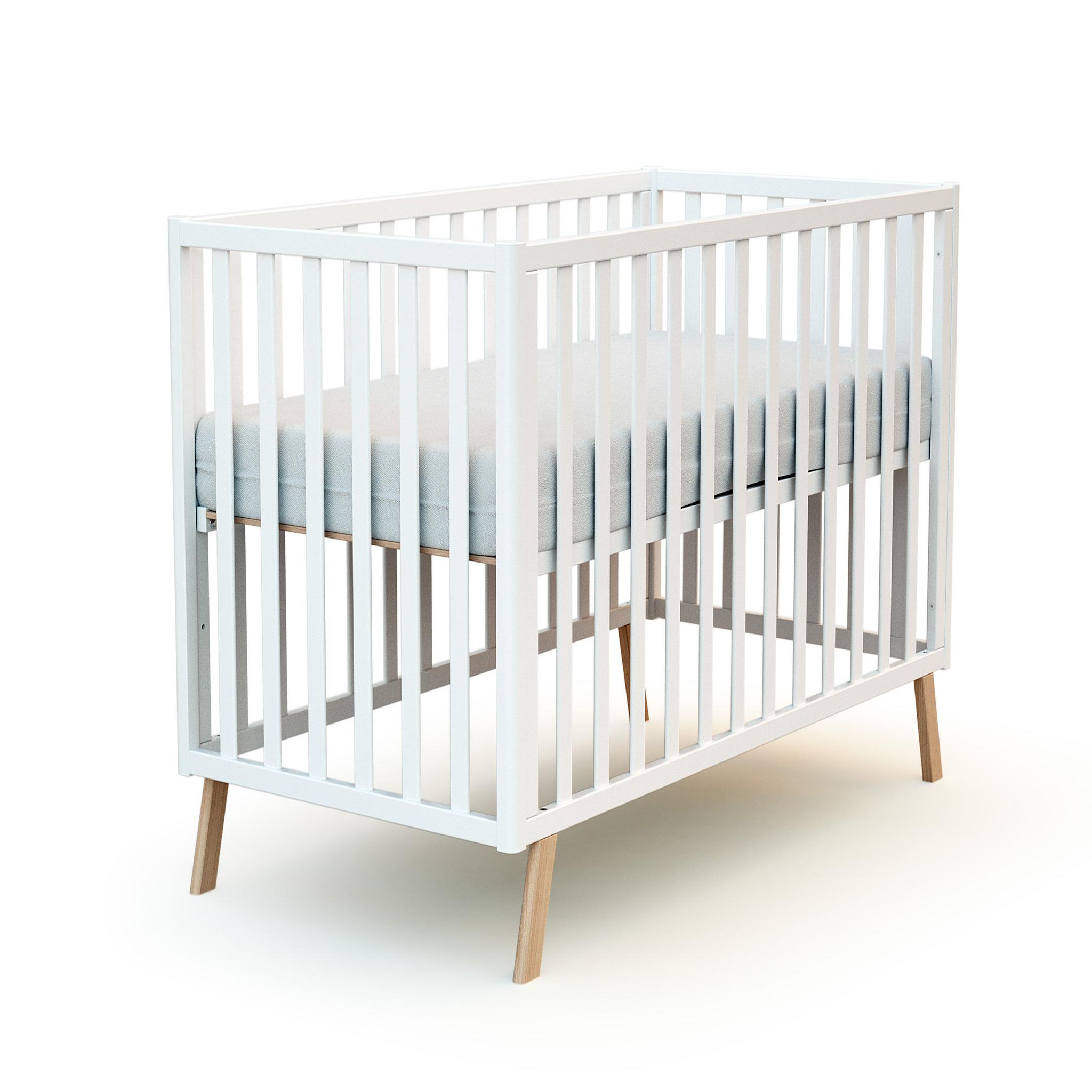 Voir la diapositive 2 : AT4 Lit bébé évolutif CONFORT en bois