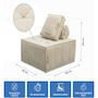 Voir la diapositive 3 : Habitat et Jardin Lot de 3 chauffeuses pour canapé modulables en tissu texturé  Velluto  - Beige