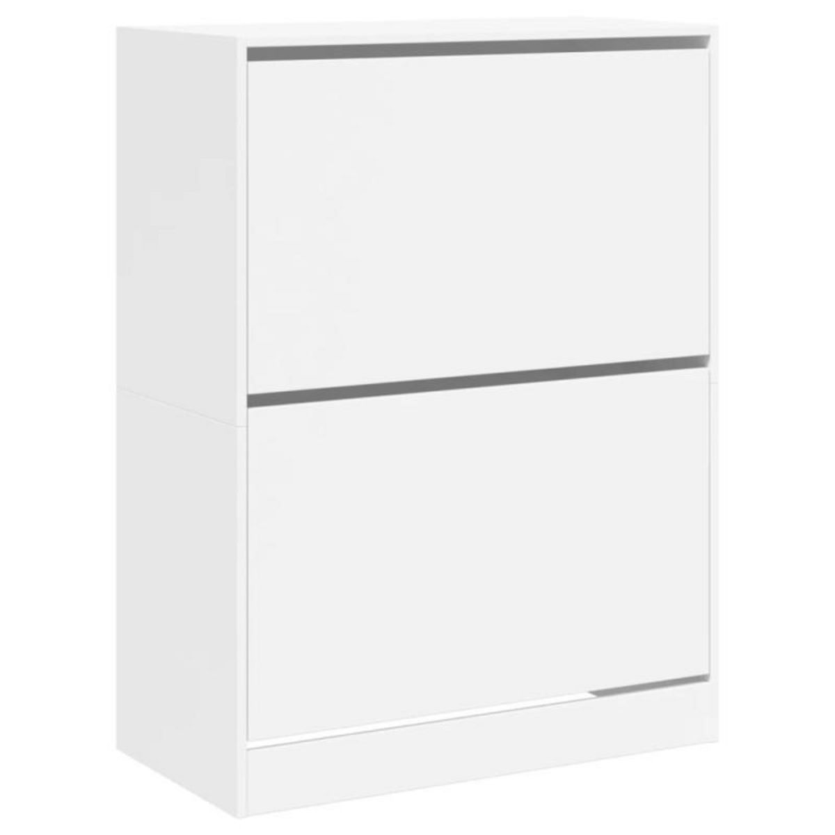 VIDAXL Armoire à chaussures 2 tiroirs rabattables blanc 80x42x108 cm