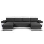 BEST MOBILIER Milan - canapé d'angle panoramique - convertible - 7 places - 2 coffres de rangement. Coloris disponibles : Bicolore