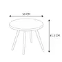 TOILINUX Table basse ronde Arabesque - Diamètre 50 cm - Blanc et Beige