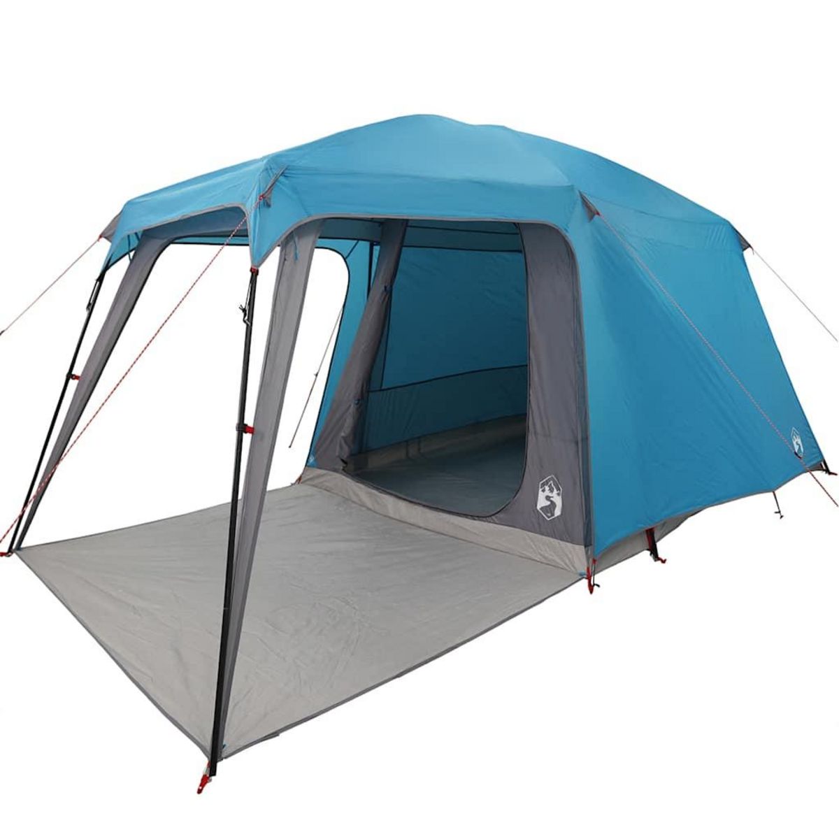 VIDAXL Tente de camping avec dome porche 5 personnes bleu impermeable