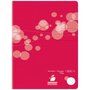 AUCHAN Cahier piqué polypro 24x32cm 96 pages grands carreaux Seyes rouge motif ronds
