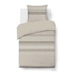 VISION Parure Housse de couette - VISION - Anthony - 140 x 200 cm - 1 taie assortie 65 x 65 cm - Beige - 100% coton