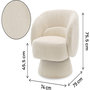 Voir la diapositive 3 : Habitat et Jardin Fauteuil pivotant en tissu bouclette  Franklin  - 74 x 75 x 75 cm - Beige